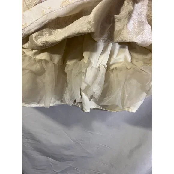 Janie & Jack Dress White Faux Fur Collar Tulle Holiday Party Size 7 Years    E14 - Picture 6 of 7